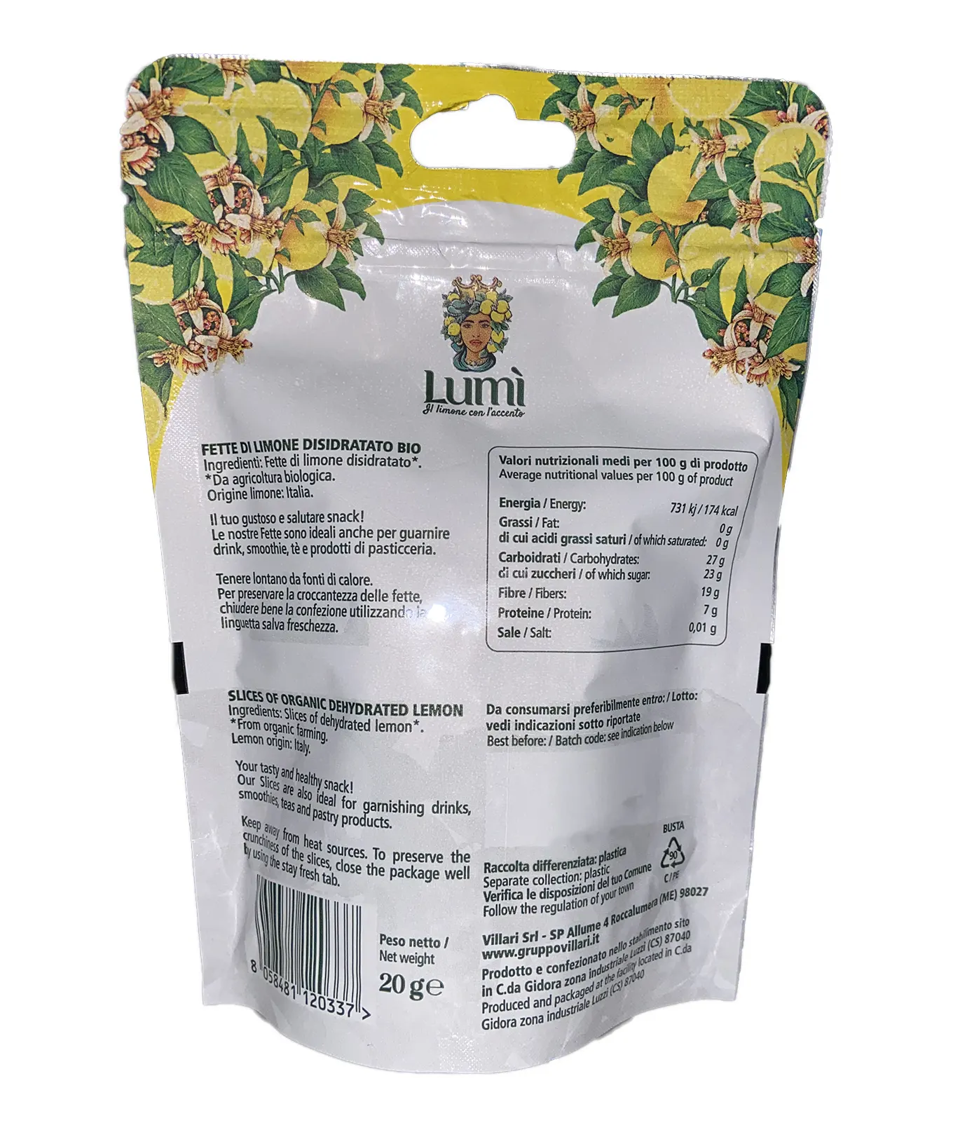 Fette disidratate di limone BIO Lumì 20gr - immagine 2