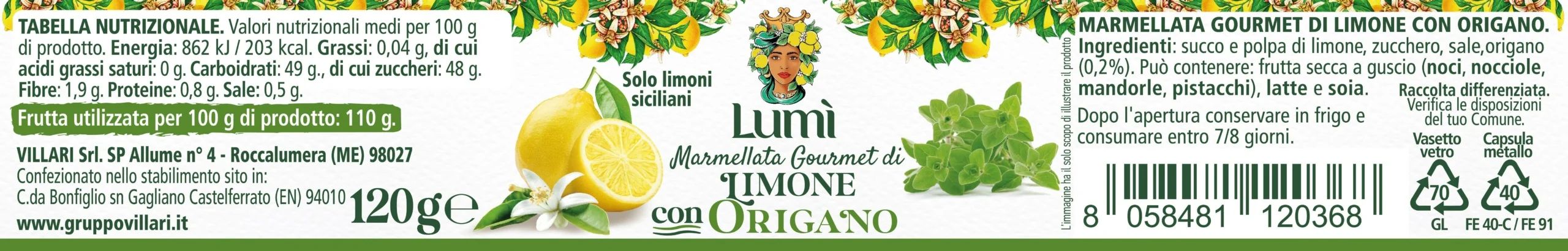 Marmellata gourmet Lumì di limone e origano - Vasetto da 120 gr - immagine 7