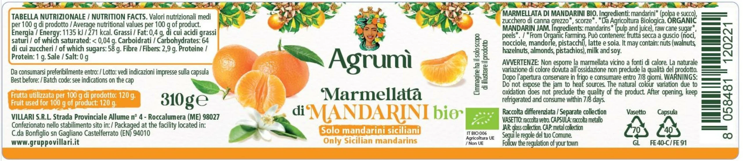 Marmellata di mandarini BIO Agrumì - Vasetto da 310gr - immagine 8