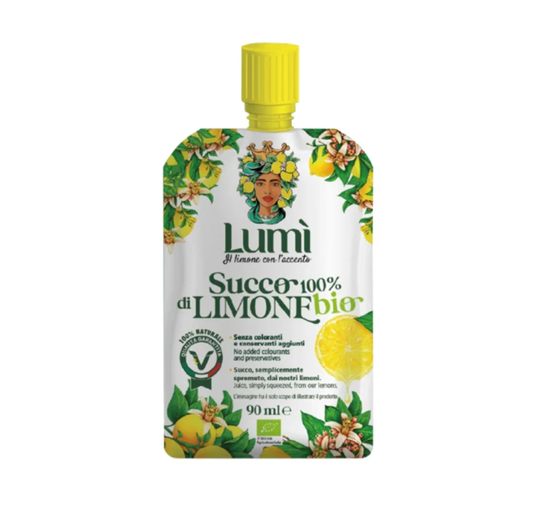 succo di limone lumi bio 100 naturale in pouch da 90 ml